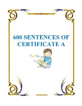 600 SENTENCES OF CERTIFICATE A 3