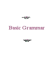 Basic Grammar