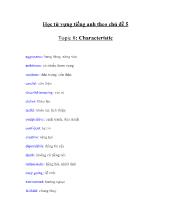Học từ vựng tiếng Anh theo chủ đề - Topic 8: Characteristic