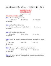20 đề ôn luyện hè 2011 môn tiếng Việt lớp 5 - Bài kiểm tra số 7