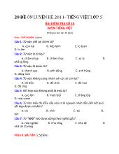 20 đề ôn luyện hè 2011 môn tiếng Việt lớp 5 - Bài kiểm tra số 10