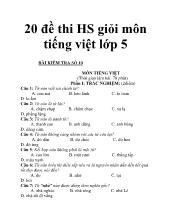 20 đề thi học sinh giỏi môn tiếng Việt lớp 5 - Bài kiểm tra số 10