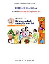 Kế hoạch giảng dạy chủ đề: gia đình thân yêu của tôi