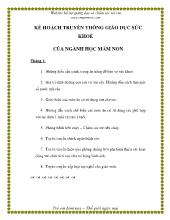 Kế hoạch truyền thông giáo dục sức khỏe của ngành học Mầm non