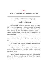 Kiểm tra đánh giá kết quả học tập các môn học - Môn Âm nhạc