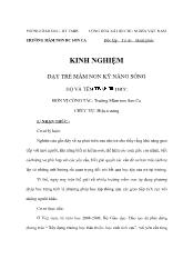 Kinh nghiệm dạy trẻ mầm non kỹ năng sống