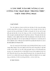 Làm thế nào để nâng cao công tác bạn đọc trong thư viện trường học