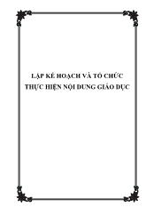 Lập kế hoạch và tổ chức thực hiện nội dung giáo dục