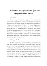 Một số biện pháp giáo dục thói quen hành vi đạo đức cho trẻ nhà trẻ