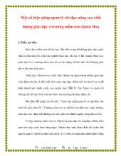 Một số biện pháp quản lý chỉ đạo nâng cao chất lượng giáo dục ở trường mầm non Quan Hoa