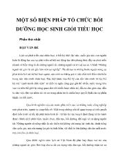 Một số biện pháp tổ chức bồi dưỡng học sinh giỏi tiểu học