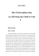 Một số kinh nghiệm nâng cao chất lượng dạy Chính tả ở lớp 5
