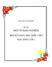 Một số kinh nghiệm rèn kĩ năng đọc hiểu cho học sinh Lớp 1