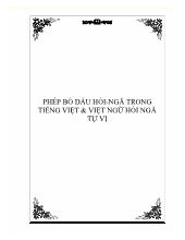 Phép bỏ dấu hỏi, ngã trong tiếng Việt và Việt Ngữ hỏi ngã tự vị