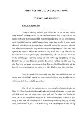 Phối kết hợp các lực lượng trong tổ chức nhà trường