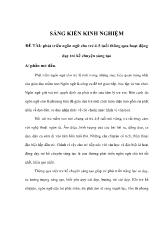 Sáng kiến kinh nghiệm - Phát triển ngôn ngữ cho trẻ 4-5 tuổi thông qua hoạt động dạy trẻ kể chuyện sáng tạo