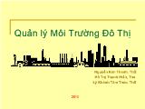 Quản lý môi trường đô thị