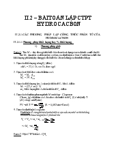 Bài toán lập công thức phân tử hydrocacbon