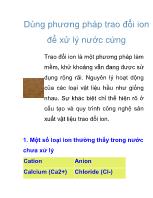 Dùng phương pháp trao đổi ion để xử lý nước cứng