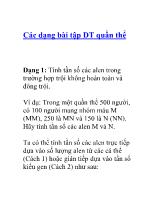 Các dạng bài tập di truyền quần thể