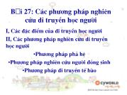 Các phương pháp nghiên cứu di truyền học người