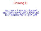 Protein và sự chuyển hoá protein trong quá trình chế biến bảo quản thực phẩm