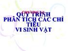 Quy trình phân tích các chỉ tiêu vi sinh vật