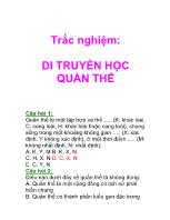 Trắc nghiệm: di truyền học quần thể