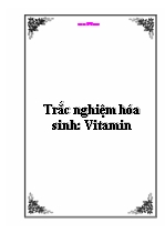 Trắc nghiệm hóa sinh: Vitamin