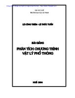 Bài giảng Phân tích chương trình Vật Lí phổ thông