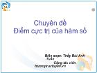 Chuyên đề Điểm cực trị của hàm số