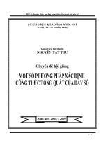 Chuyên đề Hội giảng Một số phương pháp xác định công thức tổng quát của dãy số