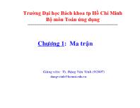 Đại số tuyến tính Chương 1: Ma trận