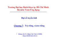 Đại số tuyến tính Chương 7: Trị riêng, véctơ riêng