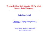 Đại số tuyến tính Chương 8: Dạng toàn phương