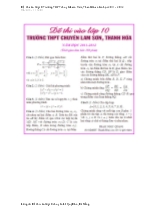 Đề thi vào lớp 10 Trường THPT chuyên Lam Sơn, Thanh Hóa năm học 2011 - 2012