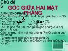 Góc giữa hai mặt phẳng