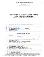 Một số bài toán chọn lọc bồi dưỡng học sinh giỏi môn toán
