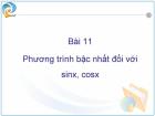 Phương trình bậc nhất đối với sinx, cosx