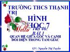 Quan hệ giữa góc và cạnh đối diện trong tam giác
