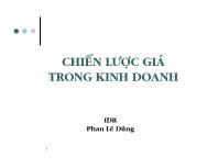 Bài giảng Chiến lược giá trong kinh doanh