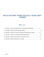 Bài giảng Phân tích hoạt động kinh doanh