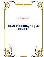 Bài giảng Phân tích hoạt động kinh tế