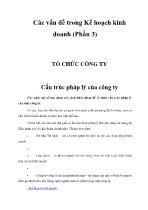 Các vấn đề trong Kế hoạch kinh doanh (Phần 3)