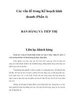 Các vấn đề trong Kế hoạch kinh doanh (Phần 4)