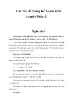 Các vấn đề trong Kế hoạch kinh doanh (Phần 9)