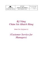 Kỹ năng chăm sóc khách hàng dành cho cấp quản lý