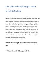 Làm thế nào để hoạch định chiến lược thành công