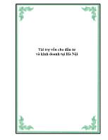 Tài trợ vốn cho đầu tư và kinh doanh tại Hà Nội