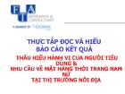Thấu hiểu hành vi của người tiêu dùng & nhu cầu về mặt hàng thời trang nam nữ tại thị trường nội địa